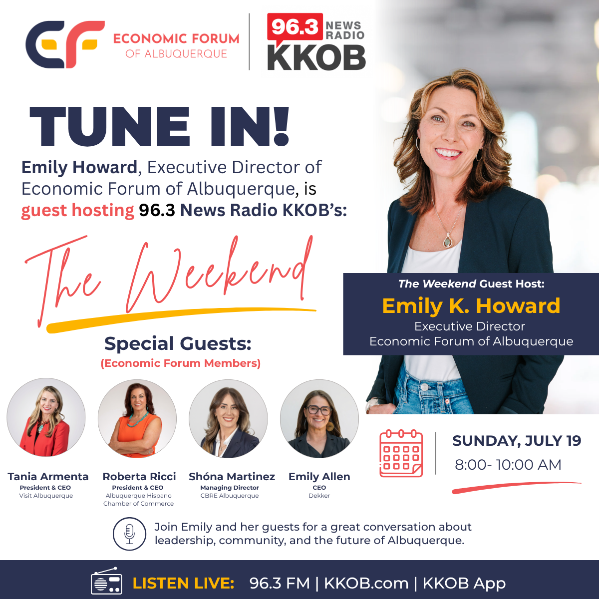 Featured image for “Emily Howard Guest Hosts “The Weekend” on 96.3 News Radio KKOB”